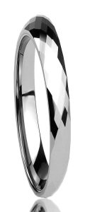 Tungsten Made Engraved Mercury Faceted Tungsten Ring 3mm - carbide custom | wedding bands