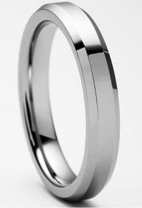 Tungsten Made Engraved lovers romance Nicollo Tungsten Beveled Ring 4mm - forever carbide custom mens womens | wedding bands