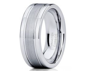 Tungsten Made Engraved lovers romance Brushed Two Toned Tungsten Ring 7mm - forever carbide custom mens womens | wedding bands