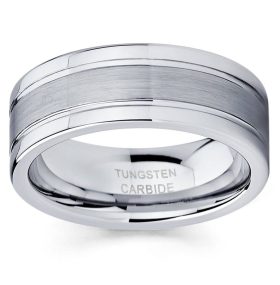 Tungsten Made Engraved lovers romance Brushed Two Toned Tungsten Ring 7mm - forever carbide custom mens womens | wedding bands