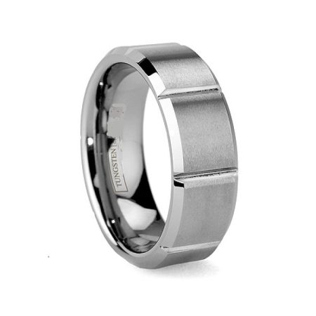 Tungsten Beveled Made Engraved Wedding Bellus Beveled Tungsten Ring 7mm Custom Men Women engraved - CARBIDE Wedding Bands
