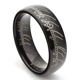 Tungsten Made Engraved lovers romance Black Lord of the Rings Tungsten Ring 8mm - forever carbide custom mens womens | wedding bands