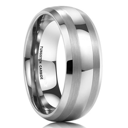 Tungsten Made WEDDING RINGS Engraved Corso Classic Tungsten Two Toned 8mm Ring Custom Men Women - Wedding Bands