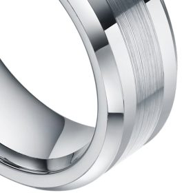 Tungsten Made Engraved Dynamis Beveled Tungsten Ring 7mm - carbide custom | wedding bands