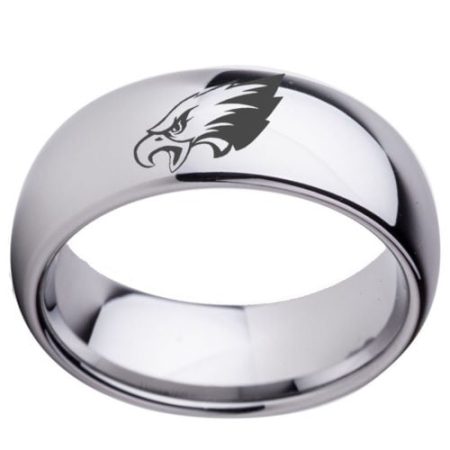 Tungsten Made Engraved Wedding Eagles Super Bowl 2018 Tungsten Carbide Ring 8mm Custom Men Women engraved - CARBIDE Wedding Bands