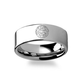 Tungsten Made Engraved lovers romance Game of Thrones 8mm Tungsten Ring - forever carbide custom mens womens | wedding bands