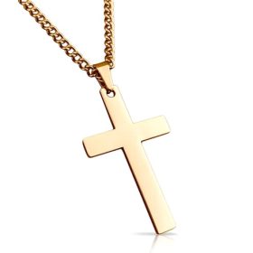 Tungsten Made Engraved lovers romance Stainless Steel Gold Cross Pendant Necklace - forever carbide custom mens womens | wedding bands