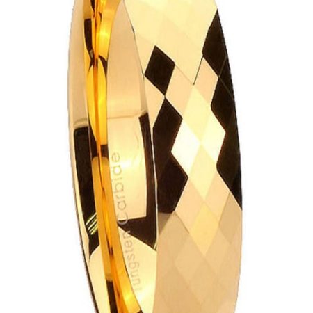Tungsten Made WEDDING RINGS Engraved Gold Mercury Tungsten Carbide Ring 6mm Custom Men Women - Wedding Bands