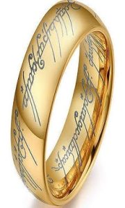 Tungsten Made Engraved lovers romance Gold Lord of the Rings Tungsten Ring 6mm - forever carbide custom mens womens | wedding bands