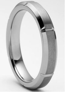 Tungsten Made Engraved Bellus 4mm Beveled Tungsten Ring 4mm - carbide custom | wedding bands