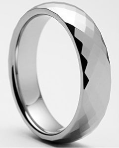 Tungsten Made Engraved lovers romance Silver Faceted Tungsten Rings 6mm - forever carbide custom mens womens | wedding bands