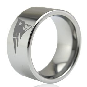 Tungsten Made Engraved lovers romance Patriots Super Bowl 2019 Tungsten Carbide Ring 8mm - forever carbide custom mens womens | wedding bands