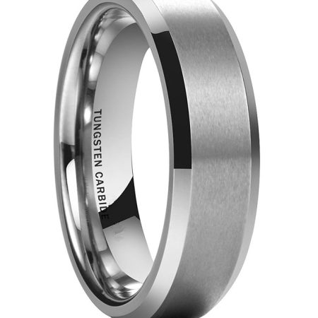 Tungsten Beveled Made Engraved Wedding Rasoret 7mm Tungsten Carbide Ring Custom Men Women engraved - CARBIDE Wedding Bands
