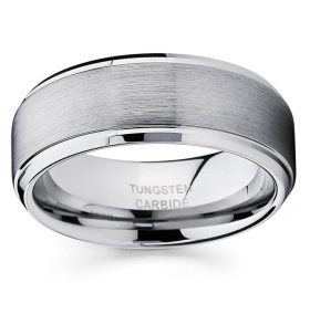 Tungsten Made Engraved Sabu Brushed Two Toned Tungsten Ring 8mm - carbide custom | wedding bands