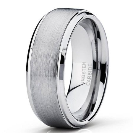 Tungsten Made Engraved Wedding Red and Black 8mm Tungsten Carbide Band Custom Men Women engraved - CARBIDE Wedding Bands