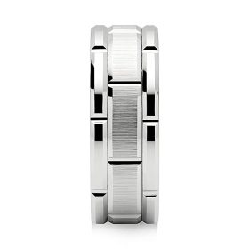 Tungsten Made Engraved Silver Brick 8mm Tungsten Carbide Ring - carbide custom | wedding bands