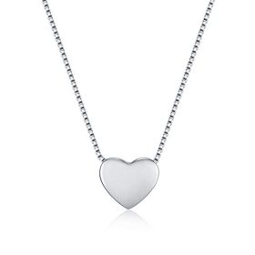 Tungsten Made Engraved lovers romance Silver Heart Necklace - forever carbide custom mens womens | wedding bands