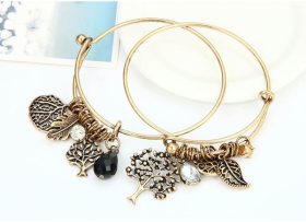 Tungsten Made Engraved lovers romance Earth & Life Womans Bangle Bracelet - forever carbide custom mens womens | wedding bands