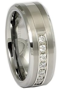 Tungsten Made Engraved lovers romance Pretse 8mm Tungsten Carbide Beveled Ring - forever carbide custom mens womens | wedding bands