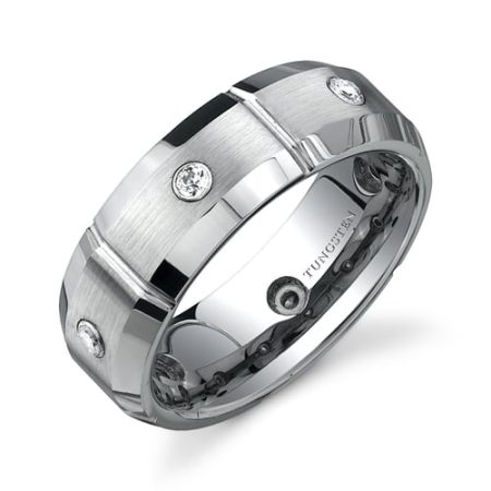 Tungsten Beveled Made Engraved Wedding Armon Tungsten Ring 8mm Custom Men Women engraved - CARBIDE Wedding Bands